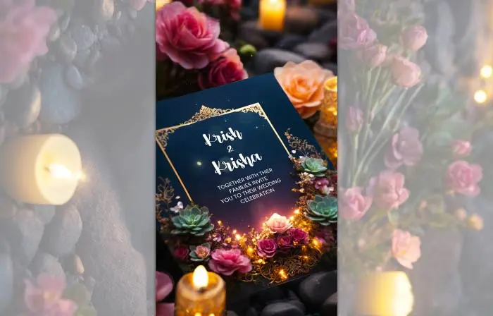 Romantic 3D Floral Design Wedding Invitation Instagram Story